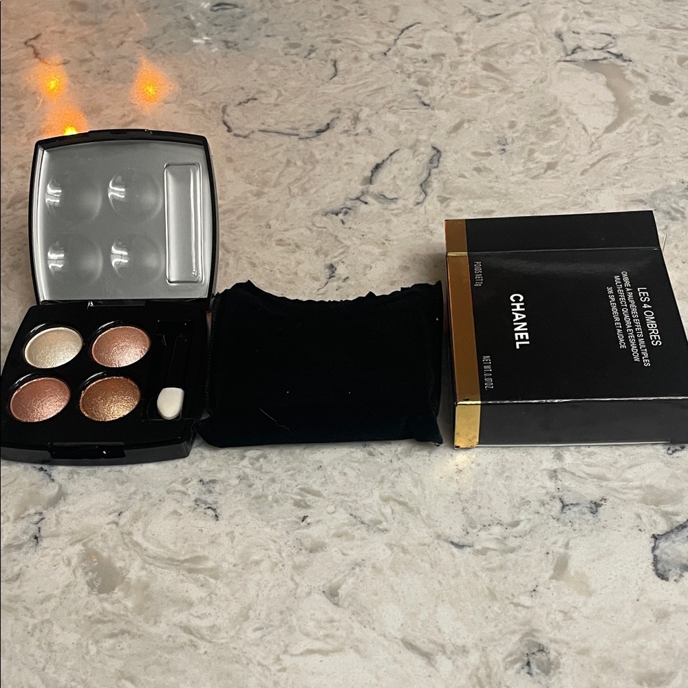 CHANEL Les 4 Ombres Eyeshadow Palette - Gold, Cream, and Brown